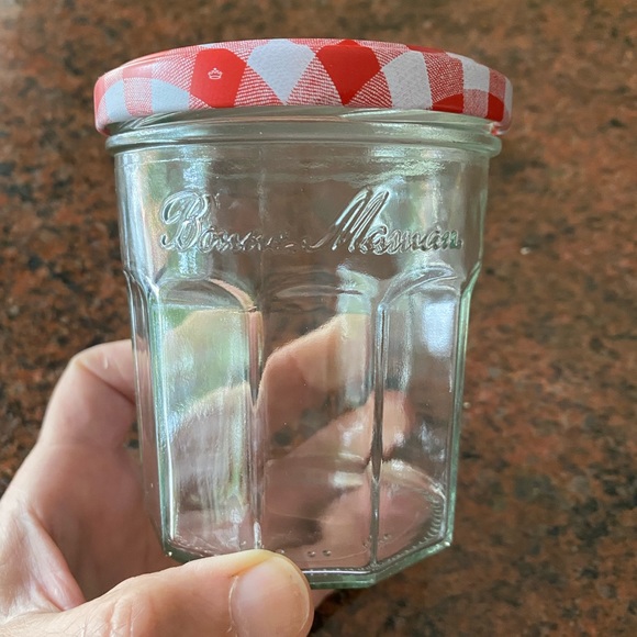 13oz Bonne Maman Glass Jars with checkered lids - Picture 2 of 3